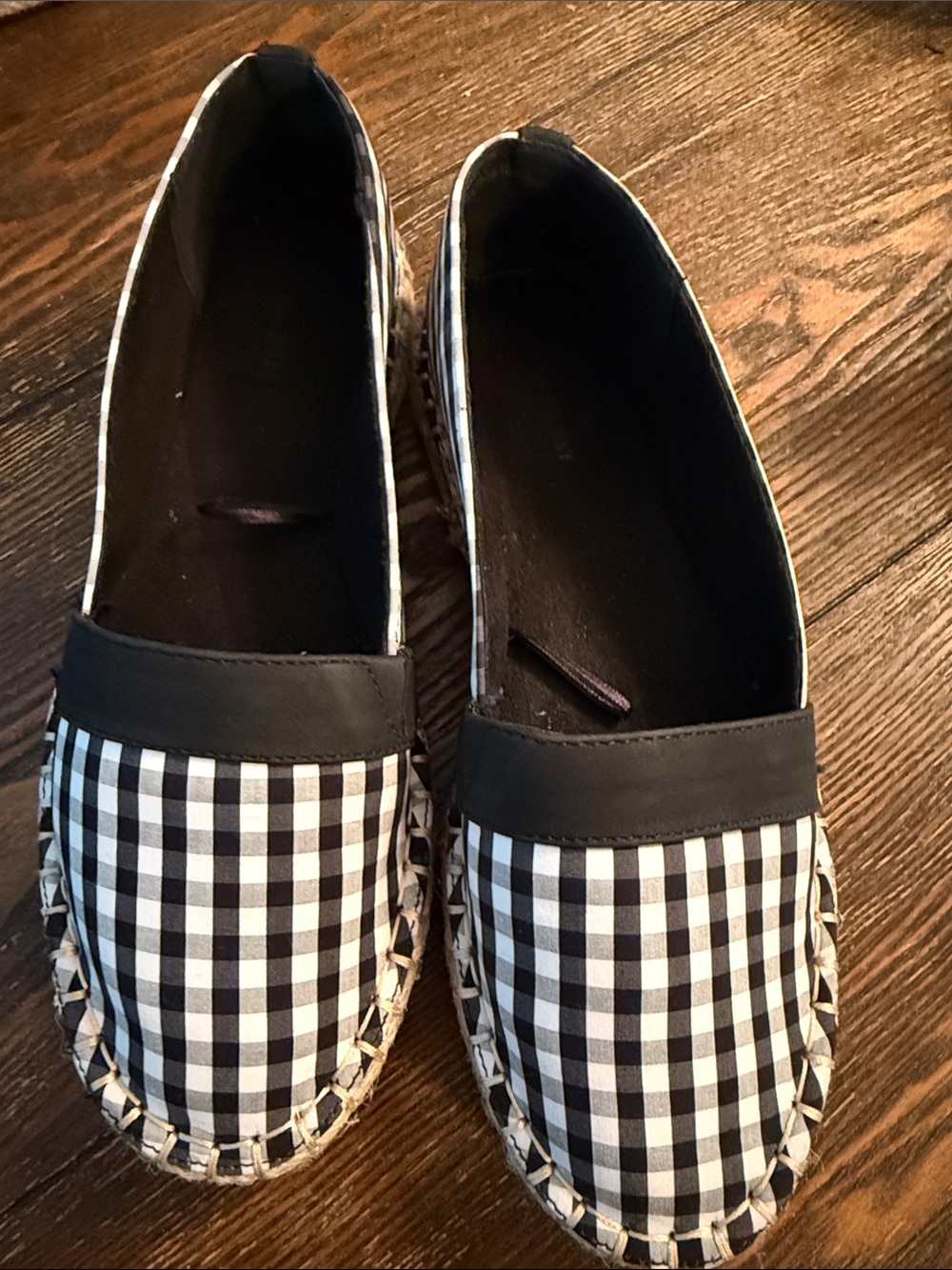 St. John's Bay Black and White Gingham Slip-On Espadrille Flats